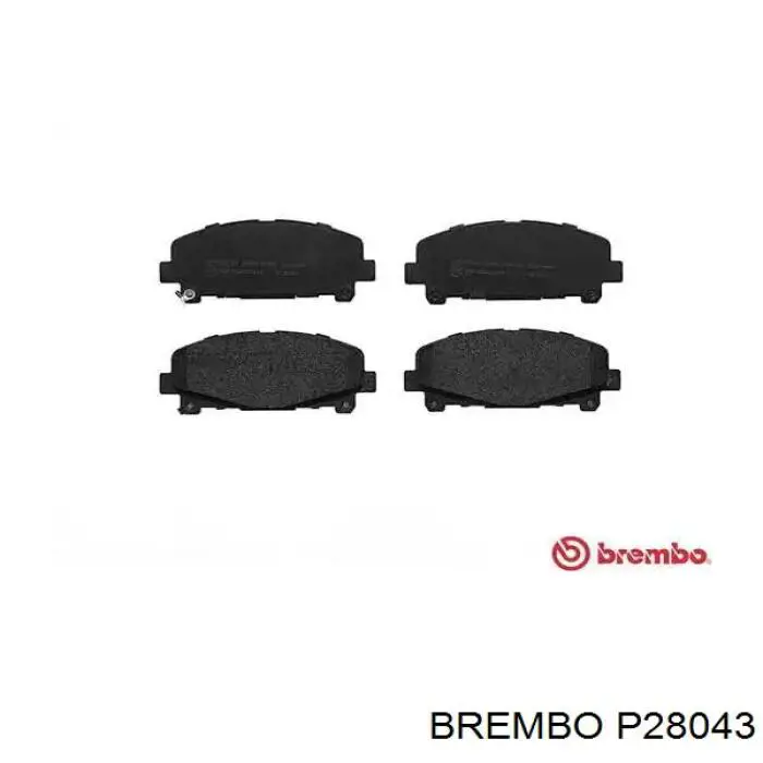 P28043 Brembo колодки тормозные передние дисковые