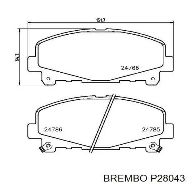 Передние тормозные колодки P28043 Brembo