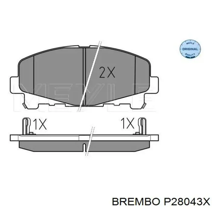 Купить P28043X Brembo Колодки тормозные