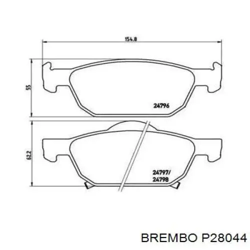 Купить P28044 Brembo Колодки тормозные