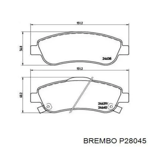 Тормозные колодки Brembo P28045