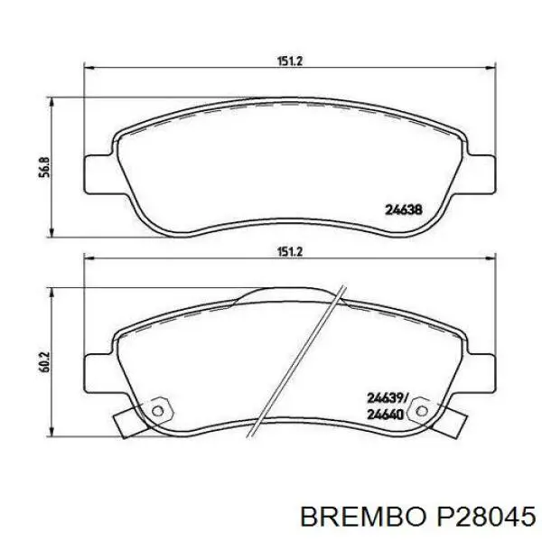 Купить P28045 Brembo Колодки тормозные