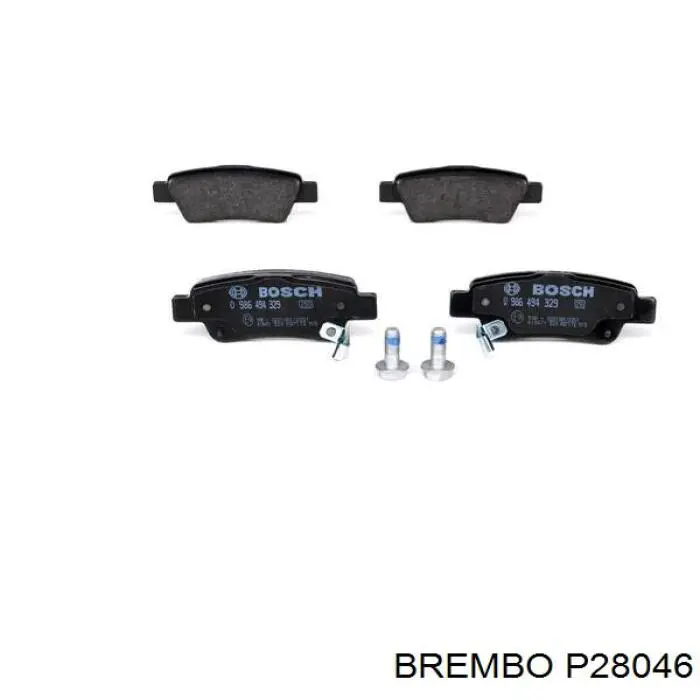 Задние тормозные колодки P28046 Brembo