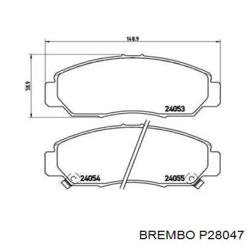 Тормозные колодки Brembo P28047