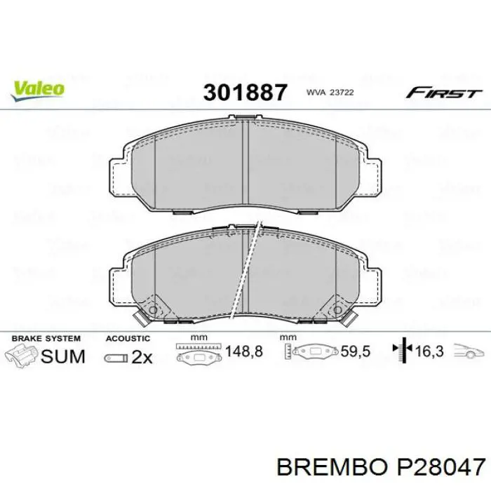 Купить P28047 Brembo Колодки тормозные