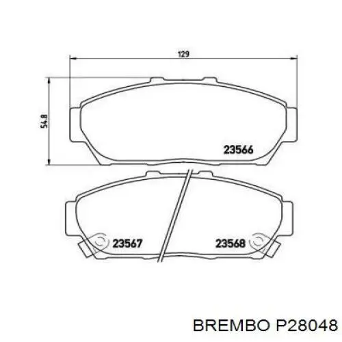 Передние тормозные колодки P28048 Brembo