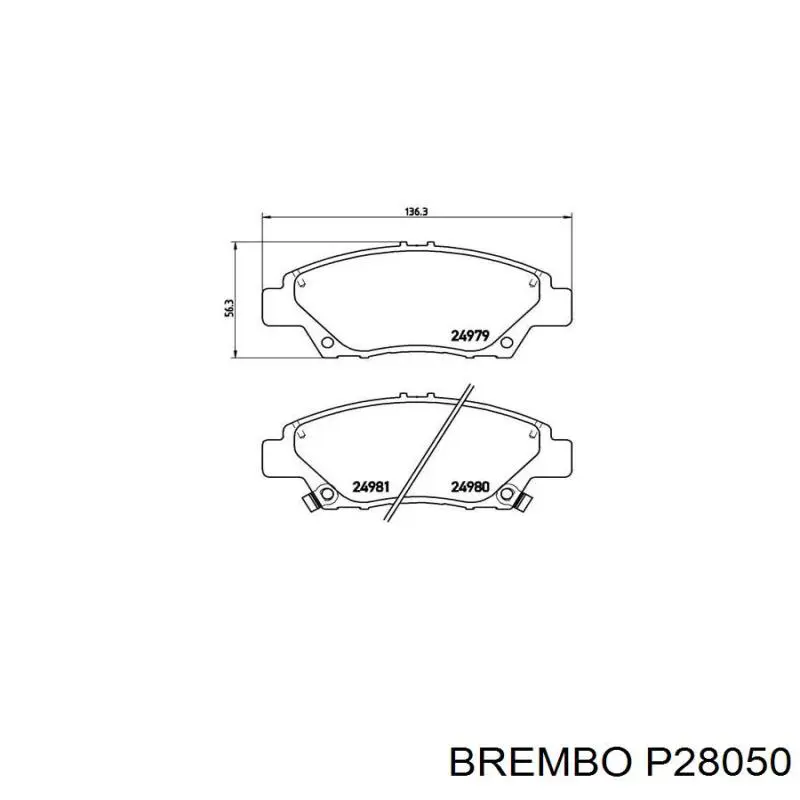 Купить P28050 Brembo Колодки тормозные