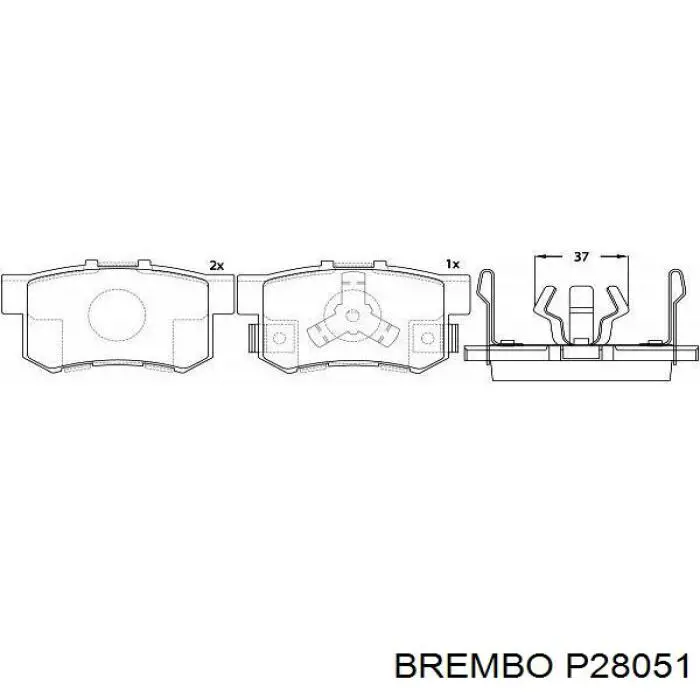Задние дисковые колодки Brembo P28051