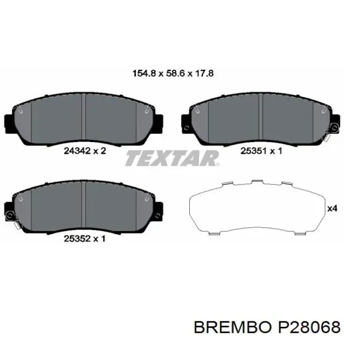 Купить P28068 Brembo Колодки тормозные