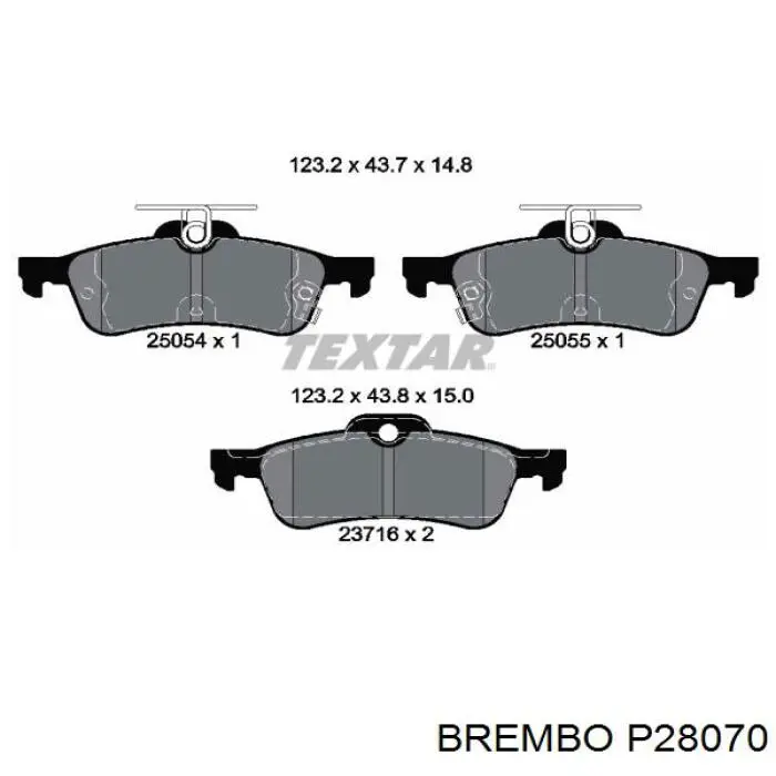 Купить P28070 Brembo Колодки тормозные задние, дисковые