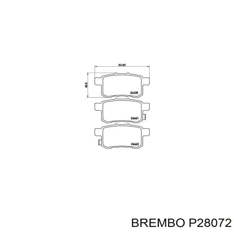 Купить P28072 Brembo Колодки тормозные задние, дисковые