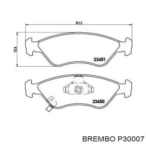 P30007 Brembo передние тормозные колодки