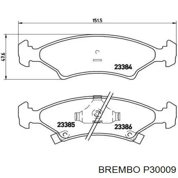 Pastillas de freno delanteras P30009 Brembo