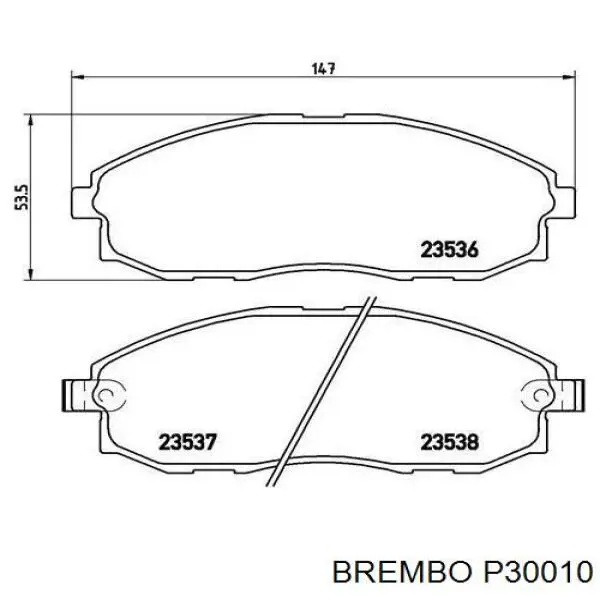 Pastillas de freno delanteras P30010 Brembo