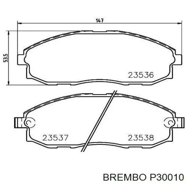 Тормозные колодки Brembo P30010