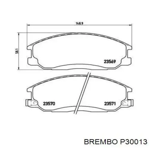 Купить P30013 Brembo Колодки тормозные