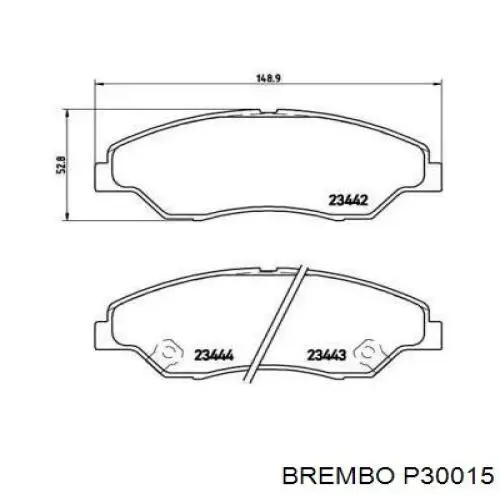 Передние тормозные колодки P30015 Brembo