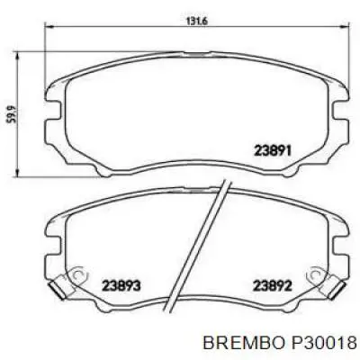 Передние тормозные колодки P30018 Brembo
