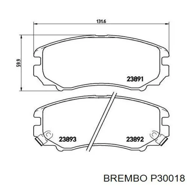 Pastillas de freno delanteras P30018 Brembo