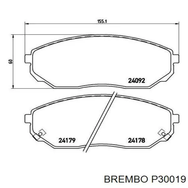 Pastillas de freno delanteras P30019 Brembo