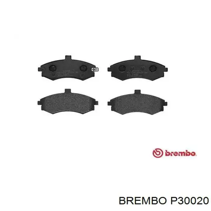 P30020 Brembo колодки тормозные передние дисковые