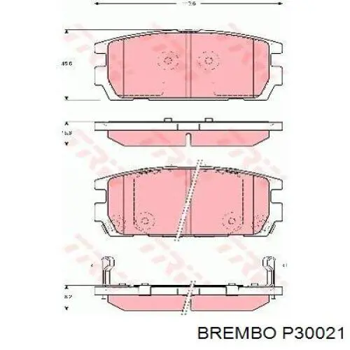 Колодки дисковые  Brembo P30021 цена, от 21.56 USD