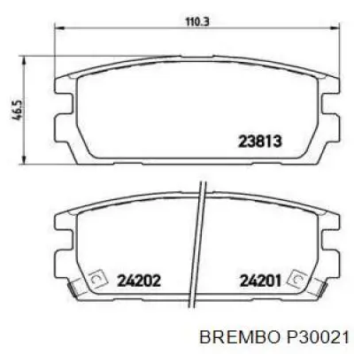 Задние тормозные колодки P30021 Brembo