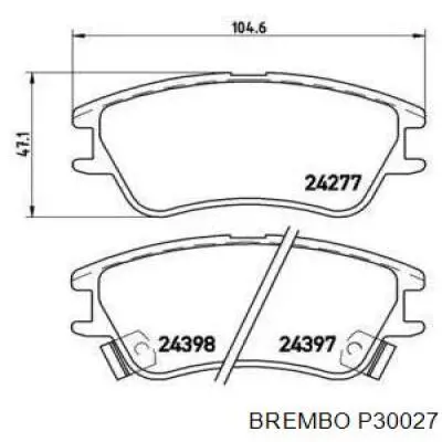 Передние тормозные колодки P30027 Brembo