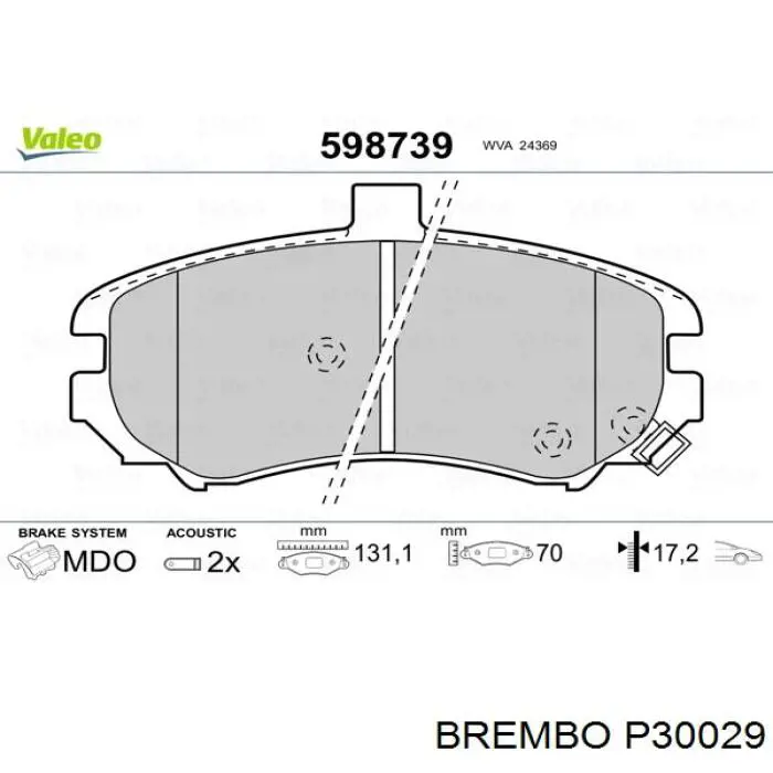 Колодки Brembo P30029 цена, от 16.92 USD