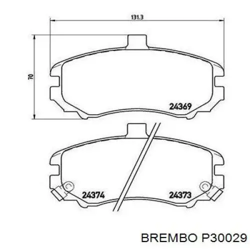 Передние тормозные колодки P30029 Brembo