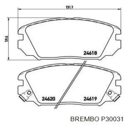 Передние тормозные колодки P30031 Brembo