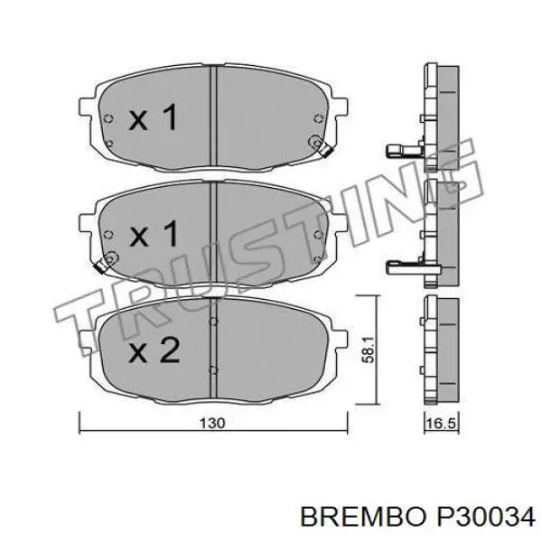 Передние тормозные колодки P30034 Brembo