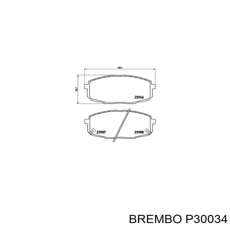 Купить P30034 Brembo Колодки тормозные