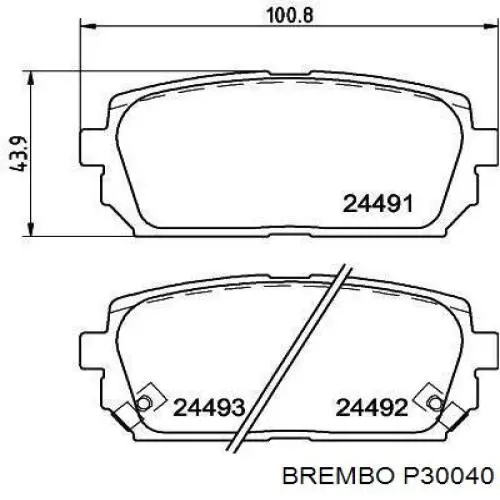 Задние тормозные колодки P30040 Brembo