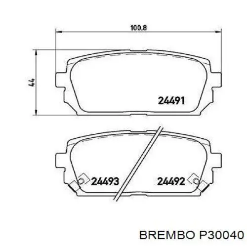 Колодки дисковые  Brembo P30040 цена, от 15.84 USD