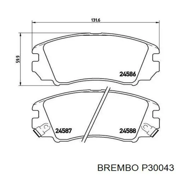 Передние тормозные колодки P30043 Brembo