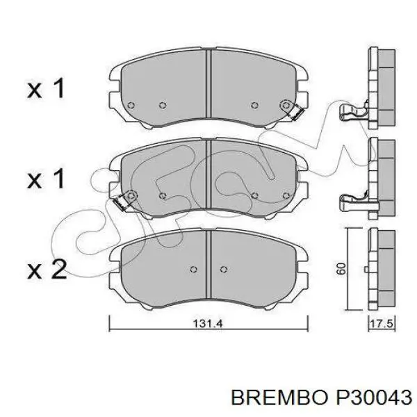 Pastillas de freno delanteras P30043 Brembo