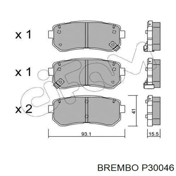 Задние тормозные колодки P30046 Brembo