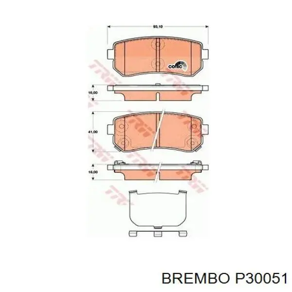 Задние дисковые колодки Brembo P30051