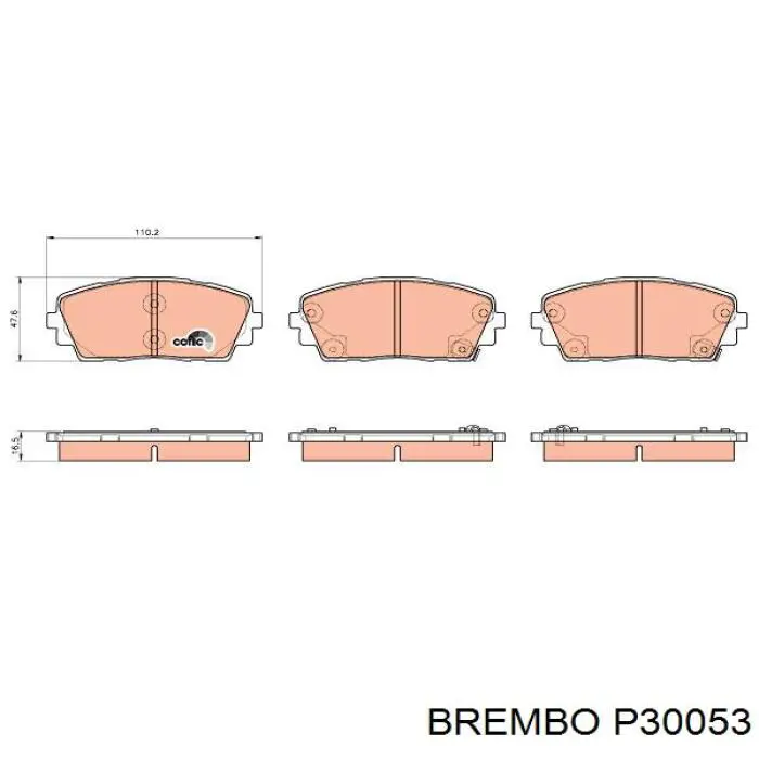 Передние тормозные колодки P30053 Brembo