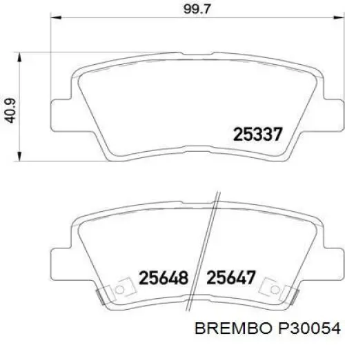 Купить P30054 Brembo Колодки тормозные задние, дисковые