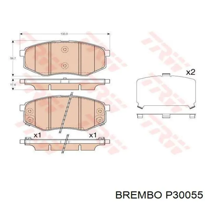 Передние тормозные колодки P30055 Brembo