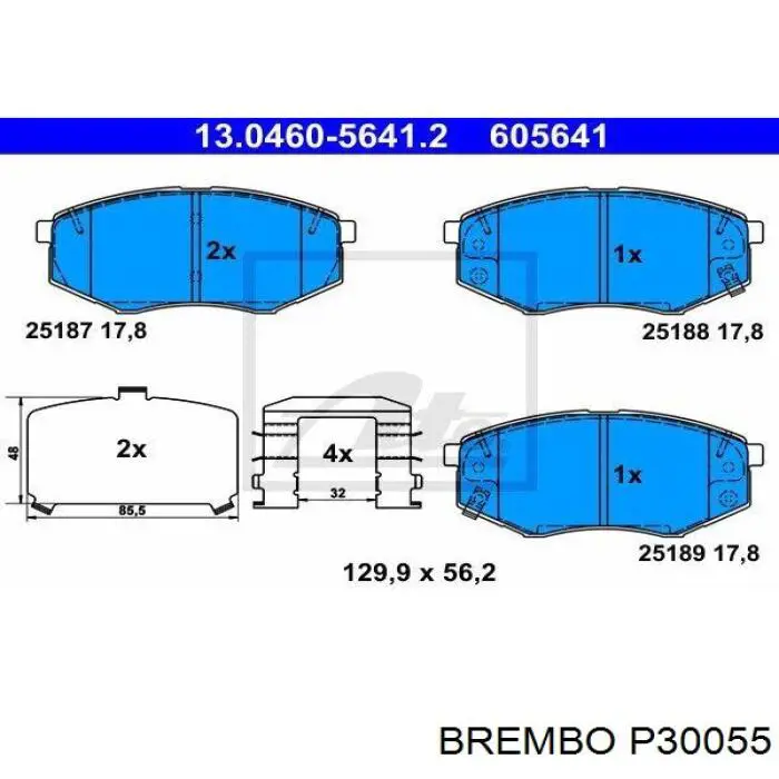 Pastillas de freno delanteras P30055 Brembo