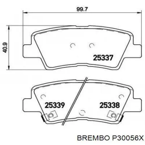 Передние тормозные колодки P30056X Brembo