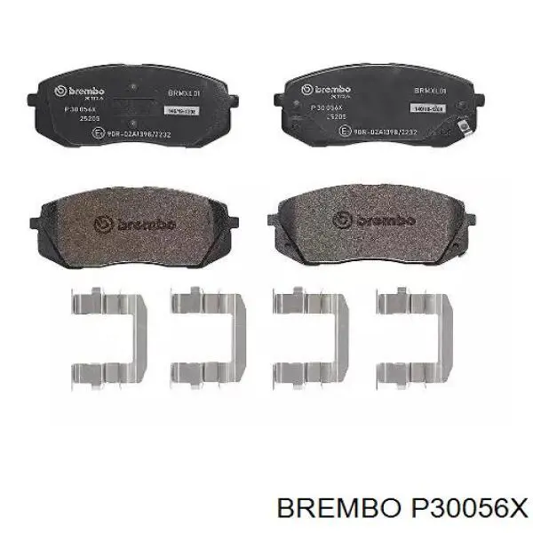 P30056X Brembo колодки тормозные передние дисковые