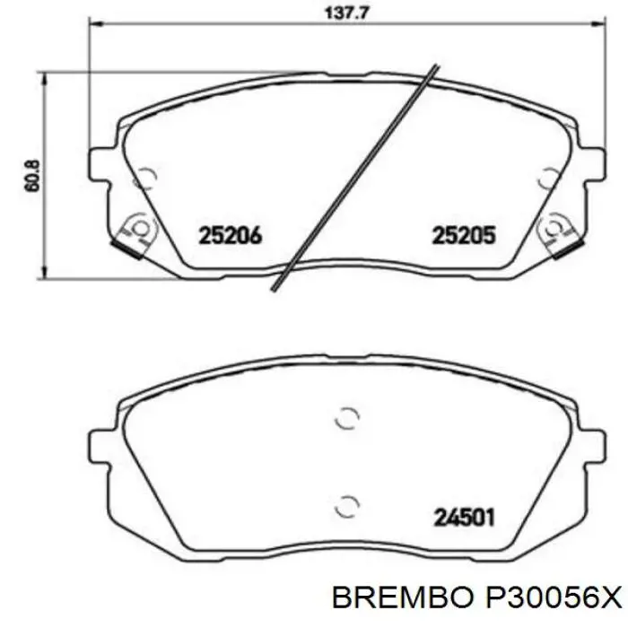 Купить P30056X Brembo Колодки тормозные