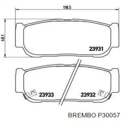 Задние тормозные колодки P30057 Brembo