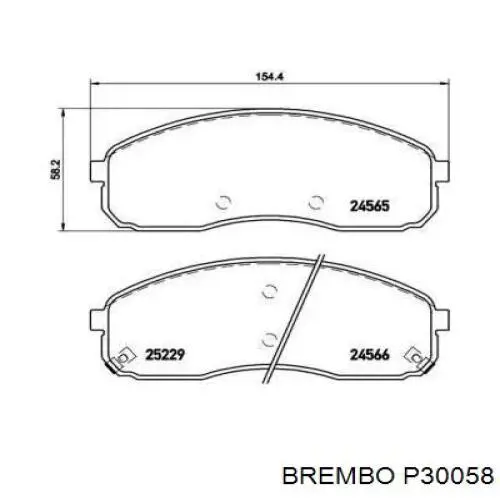 P30058 Brembo передние тормозные колодки