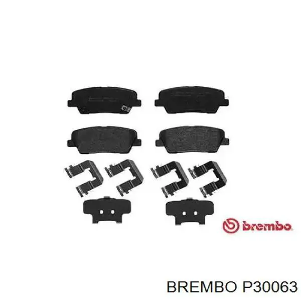 P30063 Brembo колодки тормозные задние дисковые