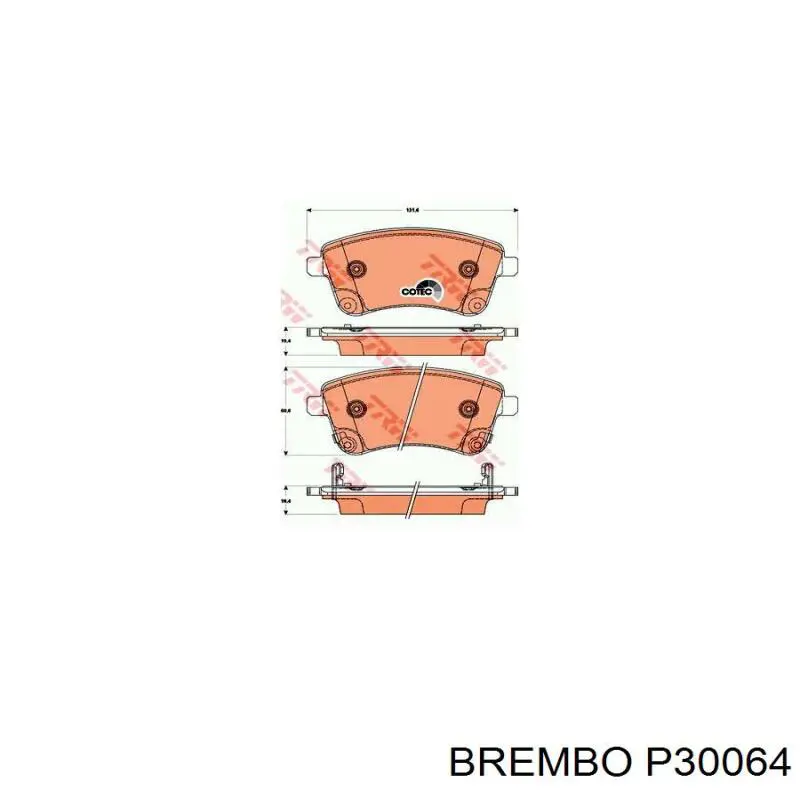 Передние тормозные колодки P30064 Brembo